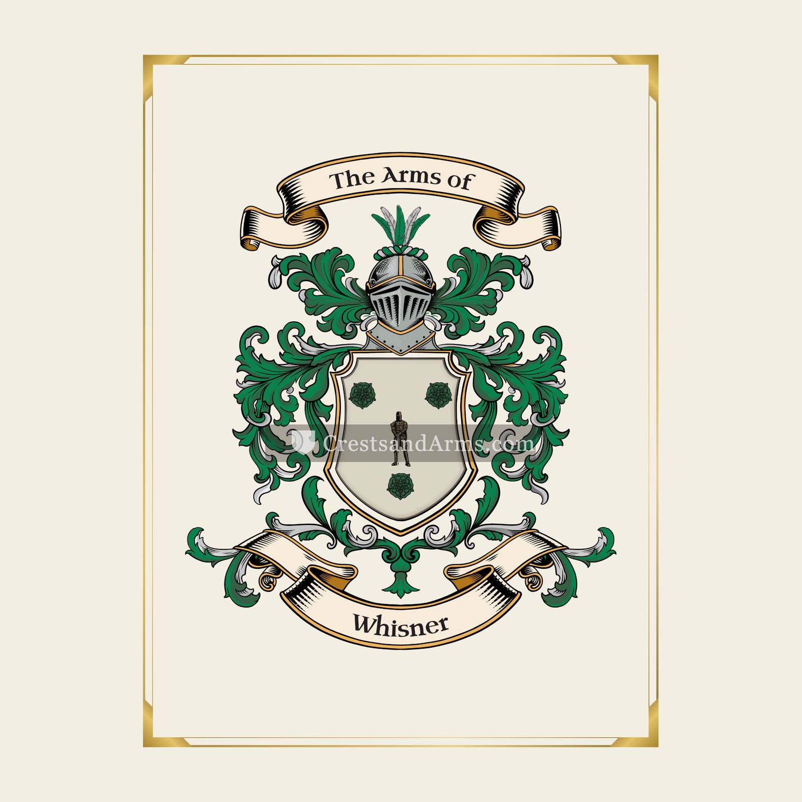 With gold border