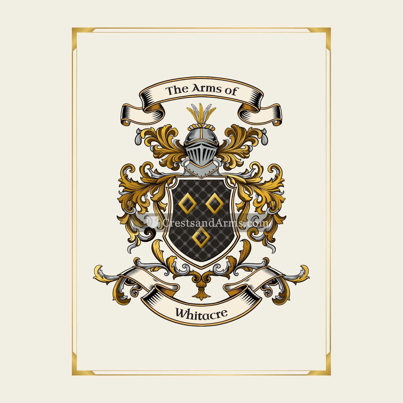 With gold border