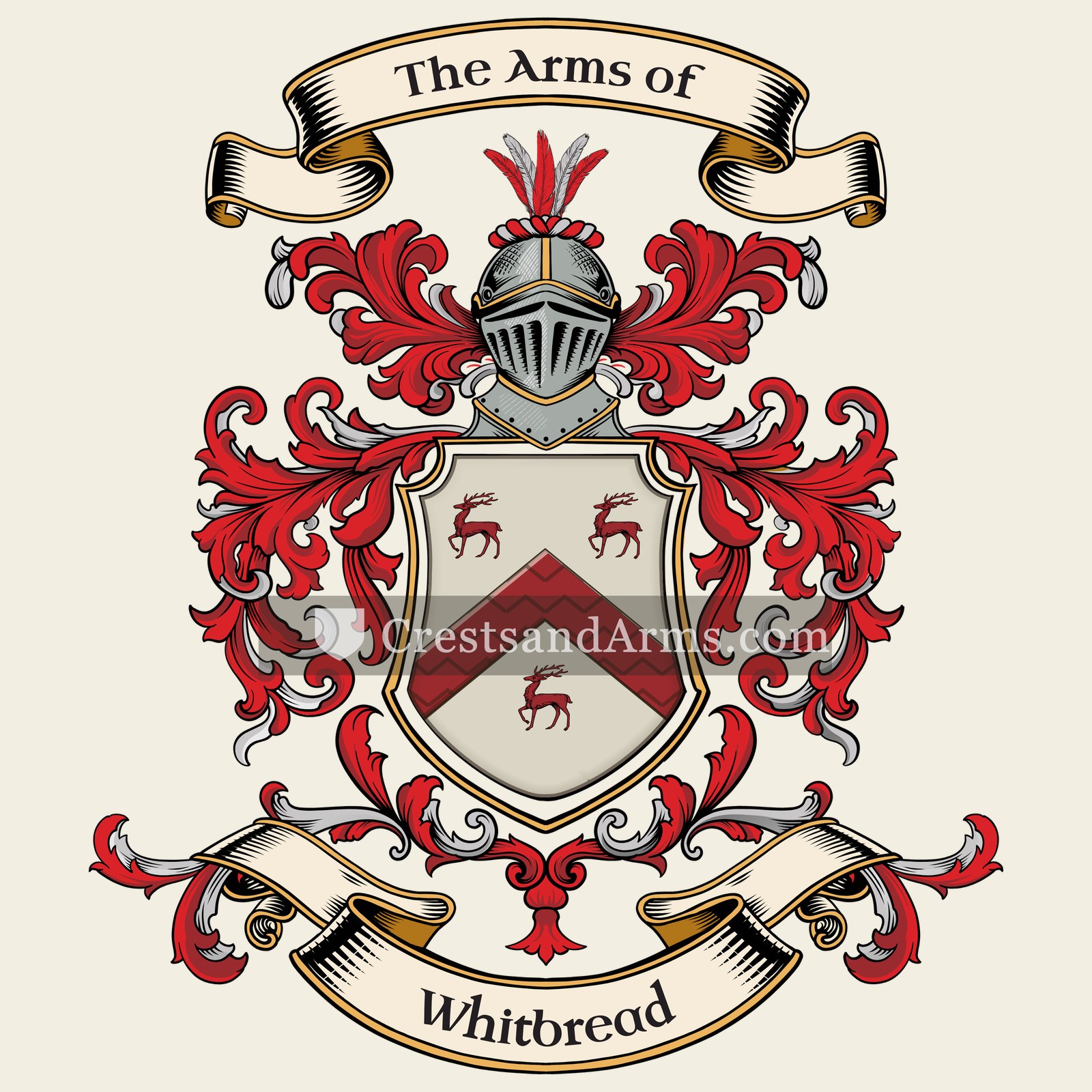 The Whitbread coat of arms, drawn from the recorded blazon