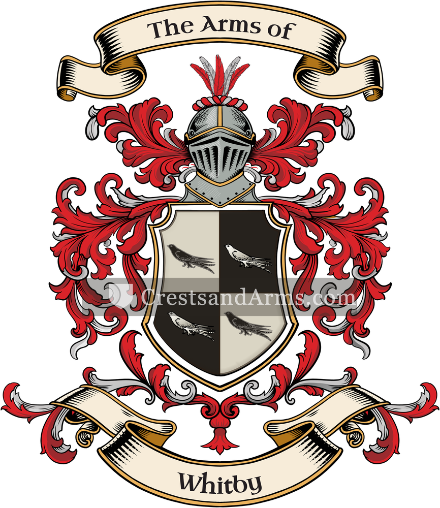 The Whitby coat of arms, drawn from the recorded blazon