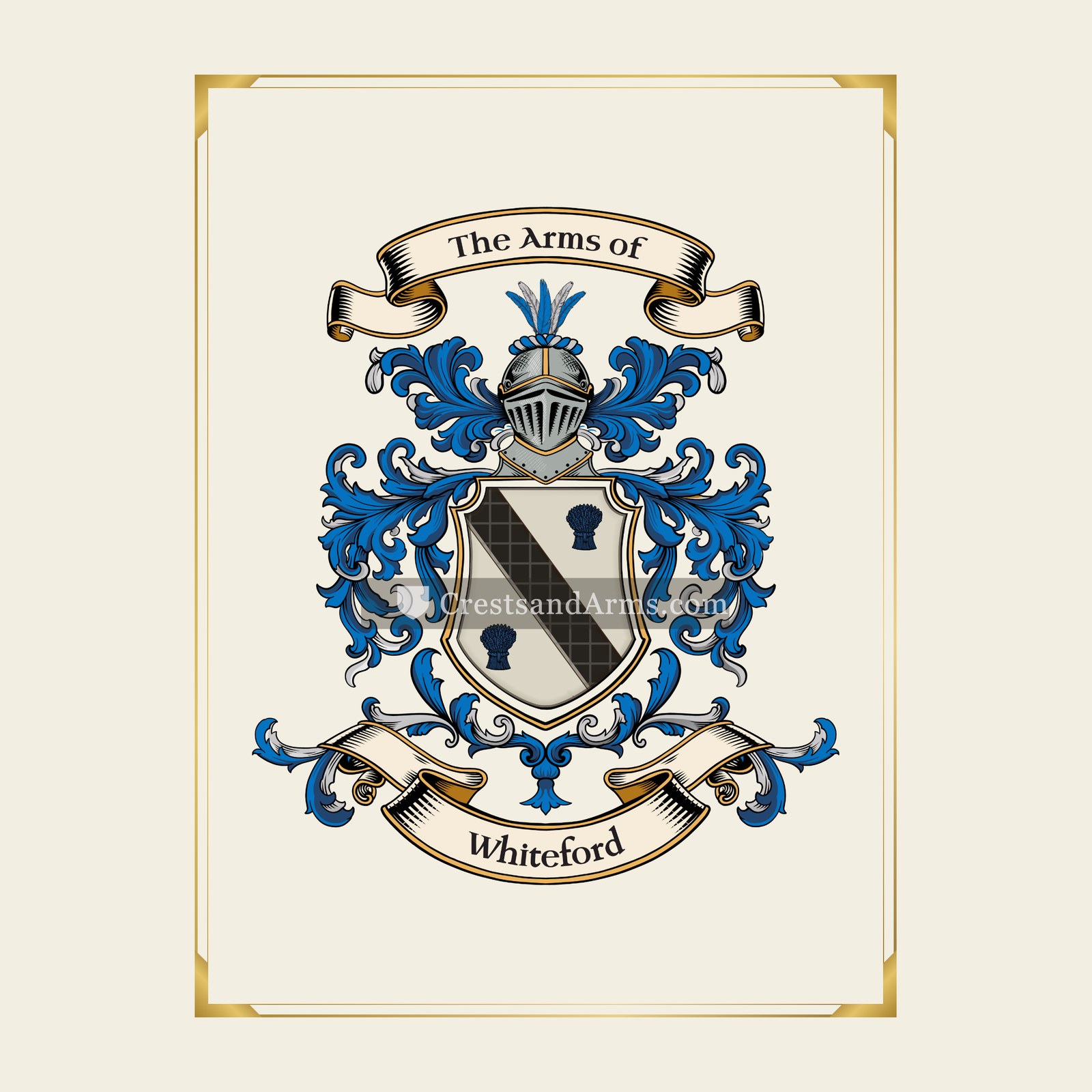 With gold border