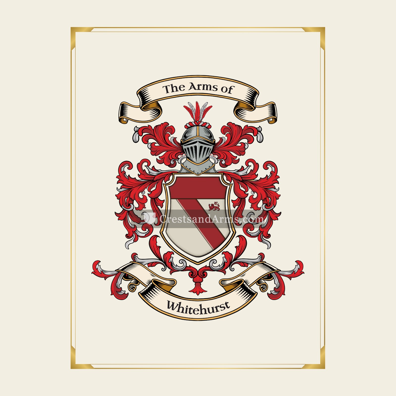 With gold border