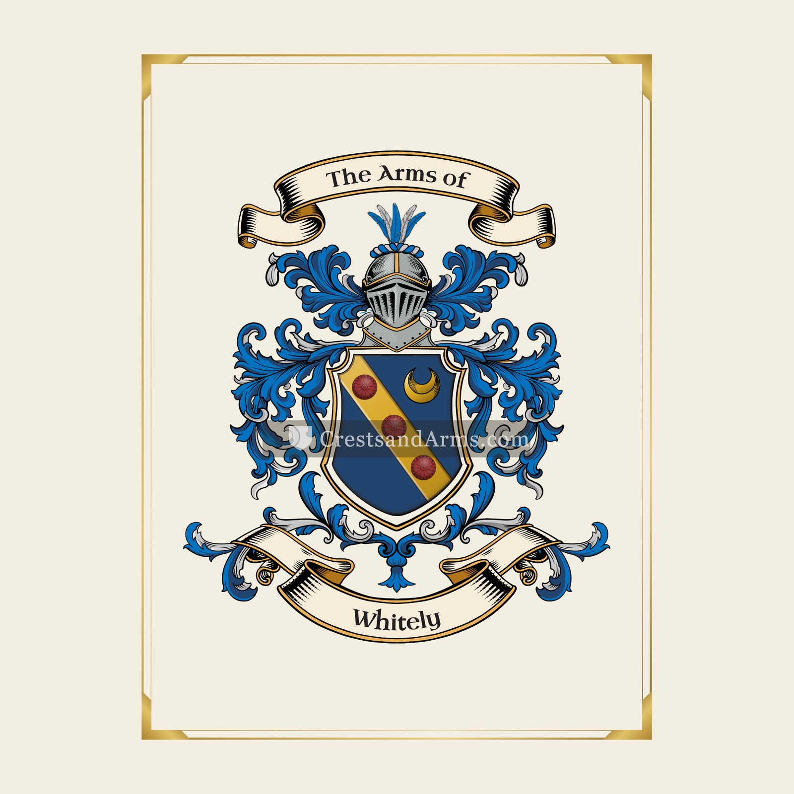 With gold border