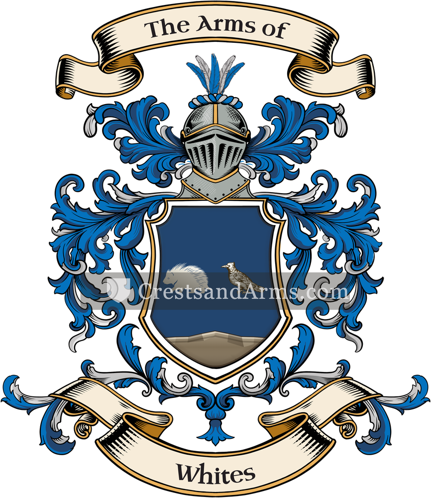 The Whites coat of arms, drawn from the recorded blazon