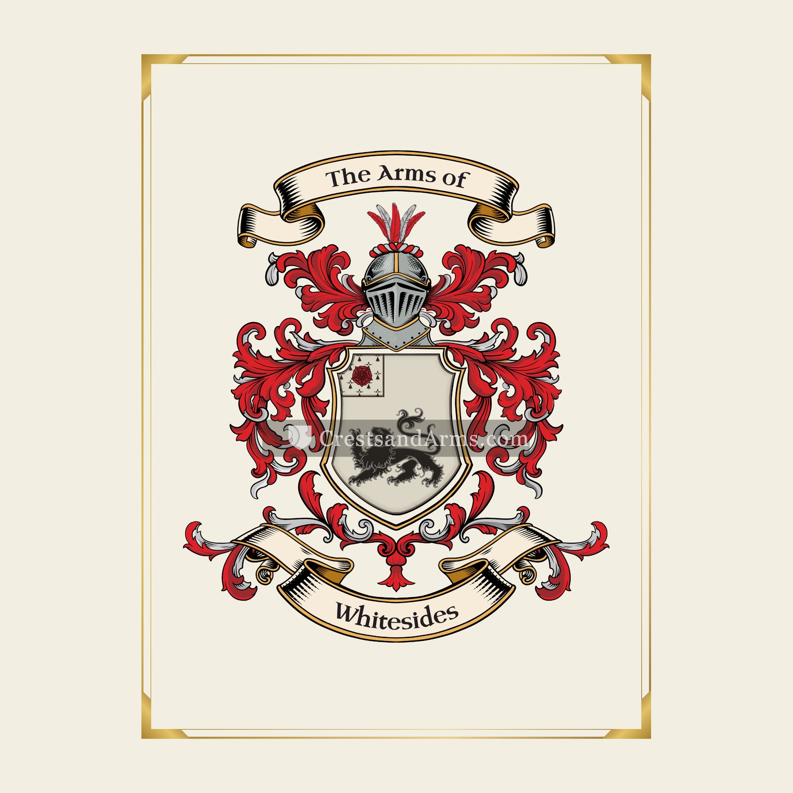 With gold border