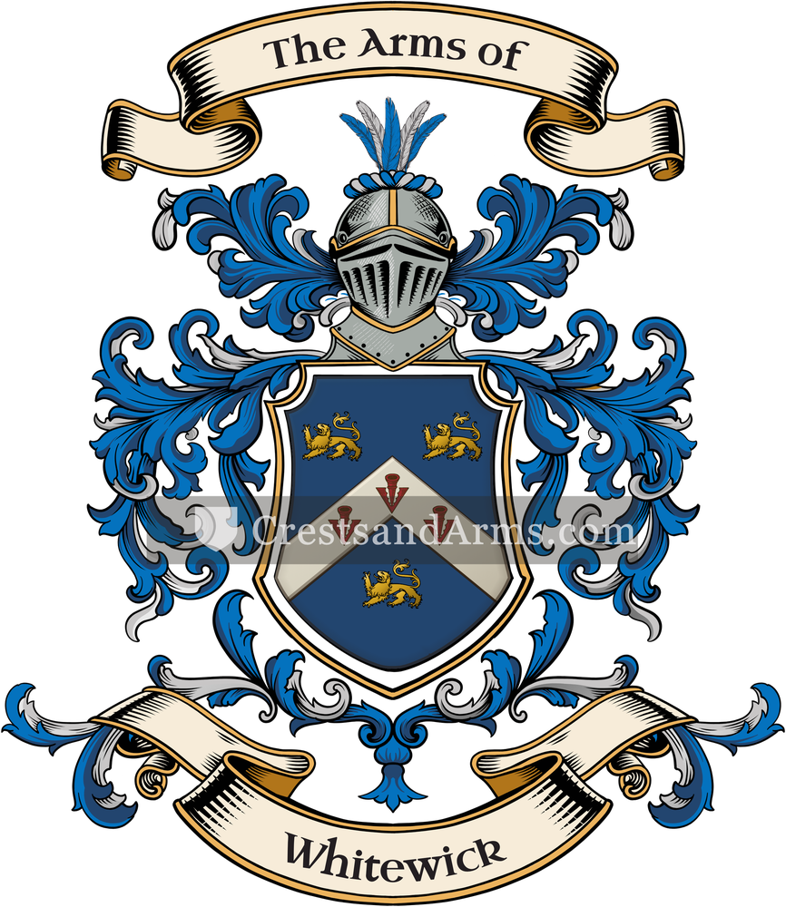 The Whitewick coat of arms, drawn from the recorded blazon