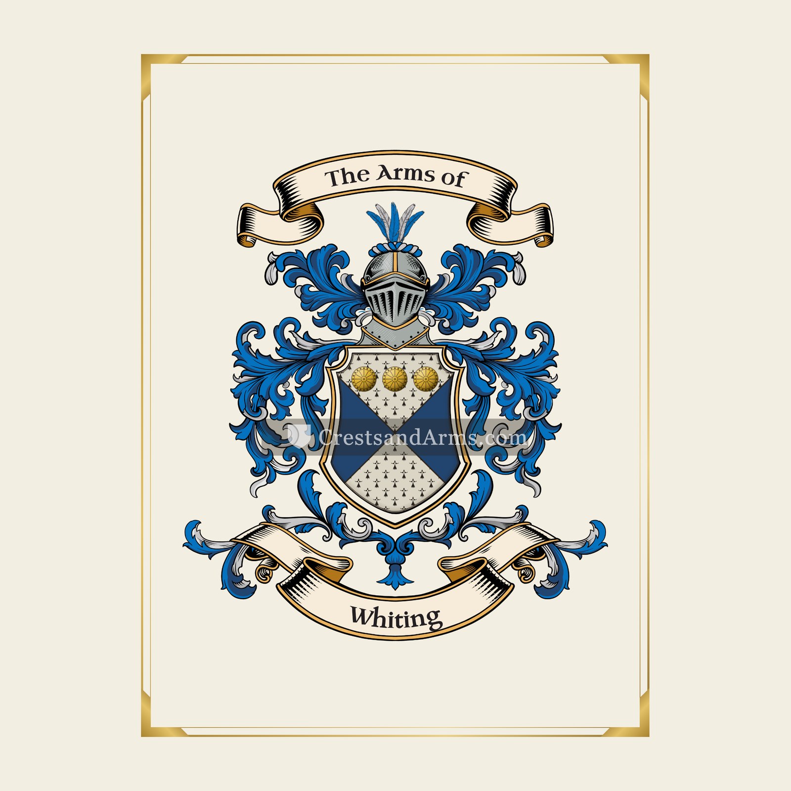 With gold border
