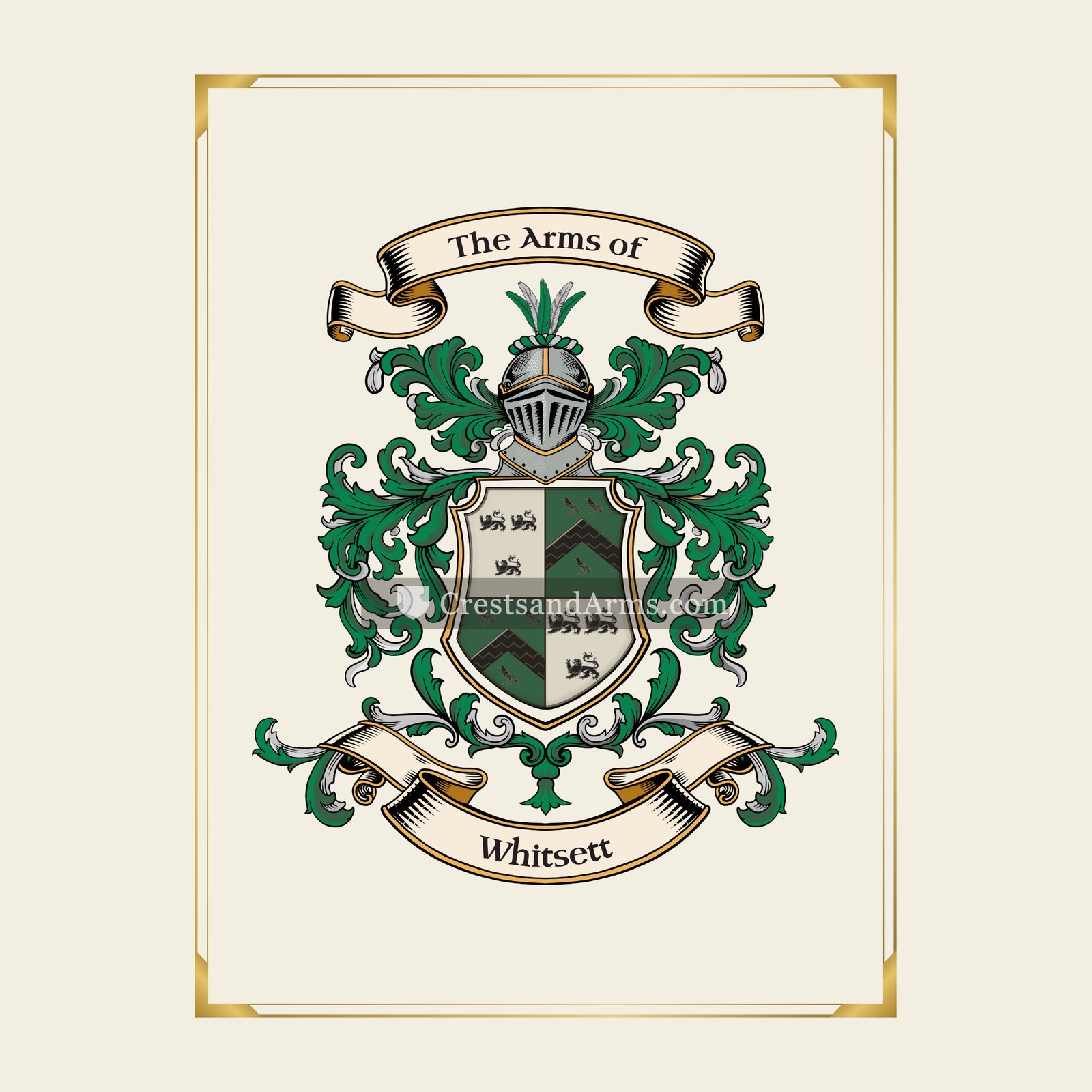 With gold border