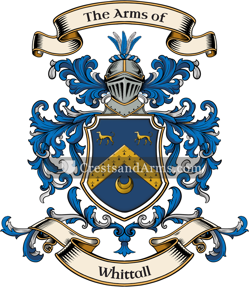 The Whittall coat of arms, drawn from the recorded blazon