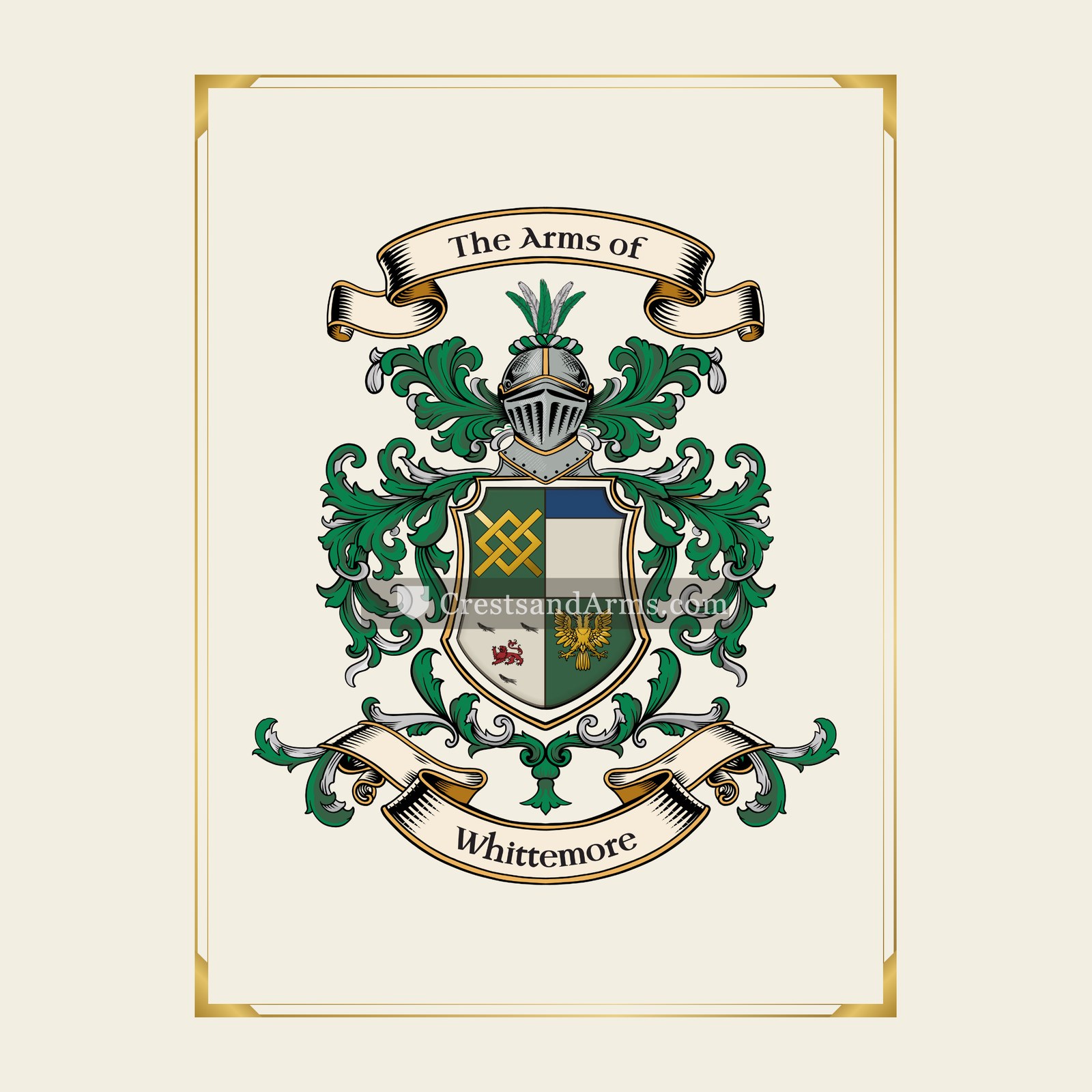 With gold border