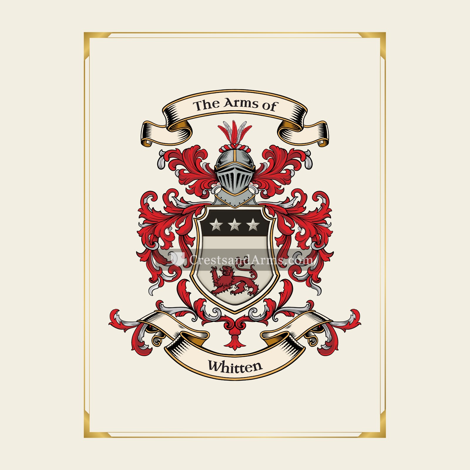With gold border