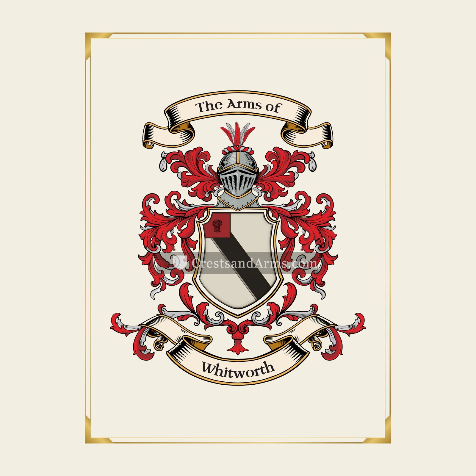 With gold border