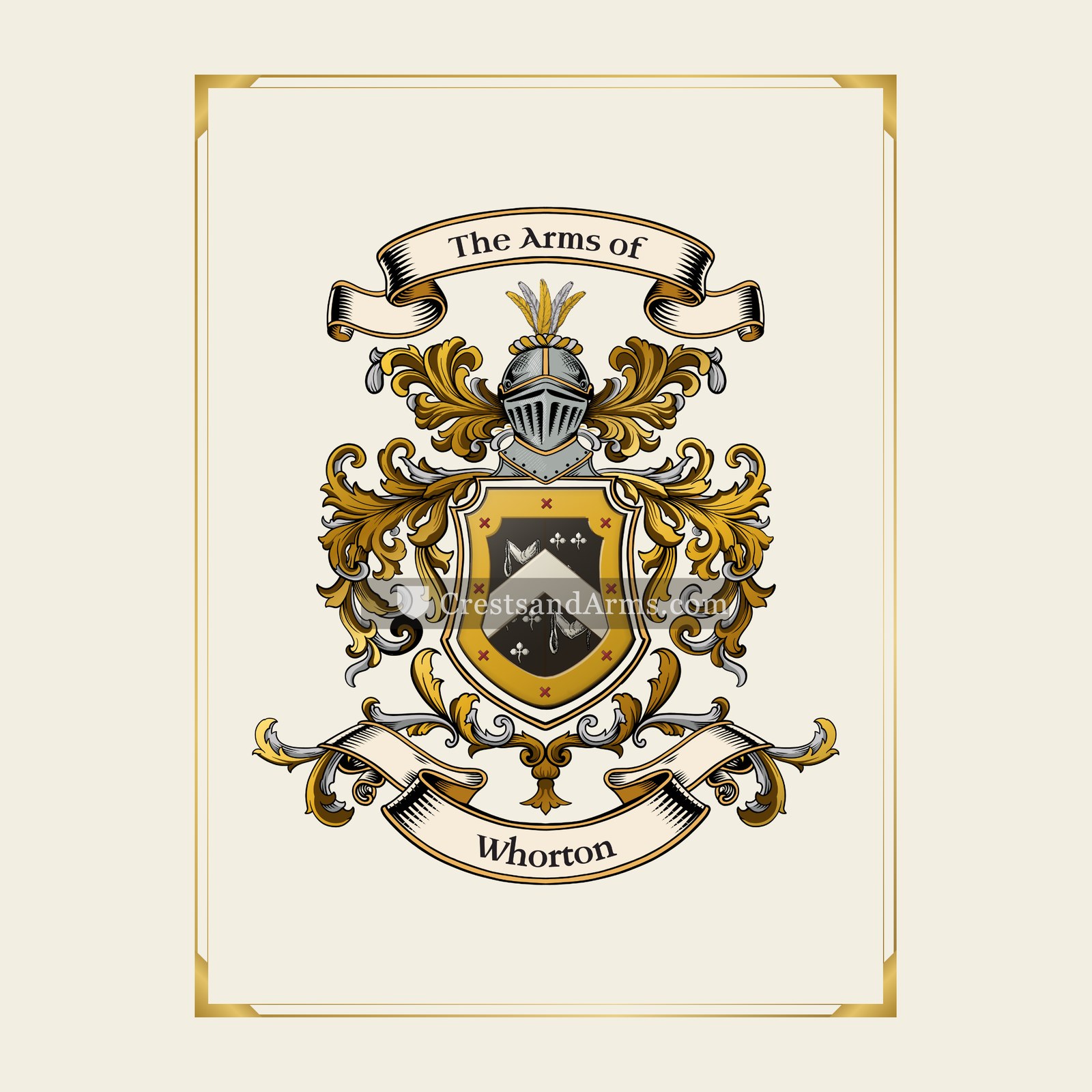 With gold border