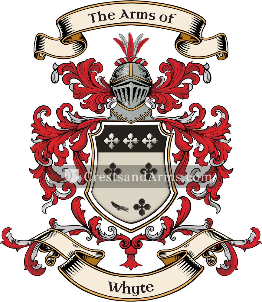 The Whyte coat of arms, drawn from the recorded blazon