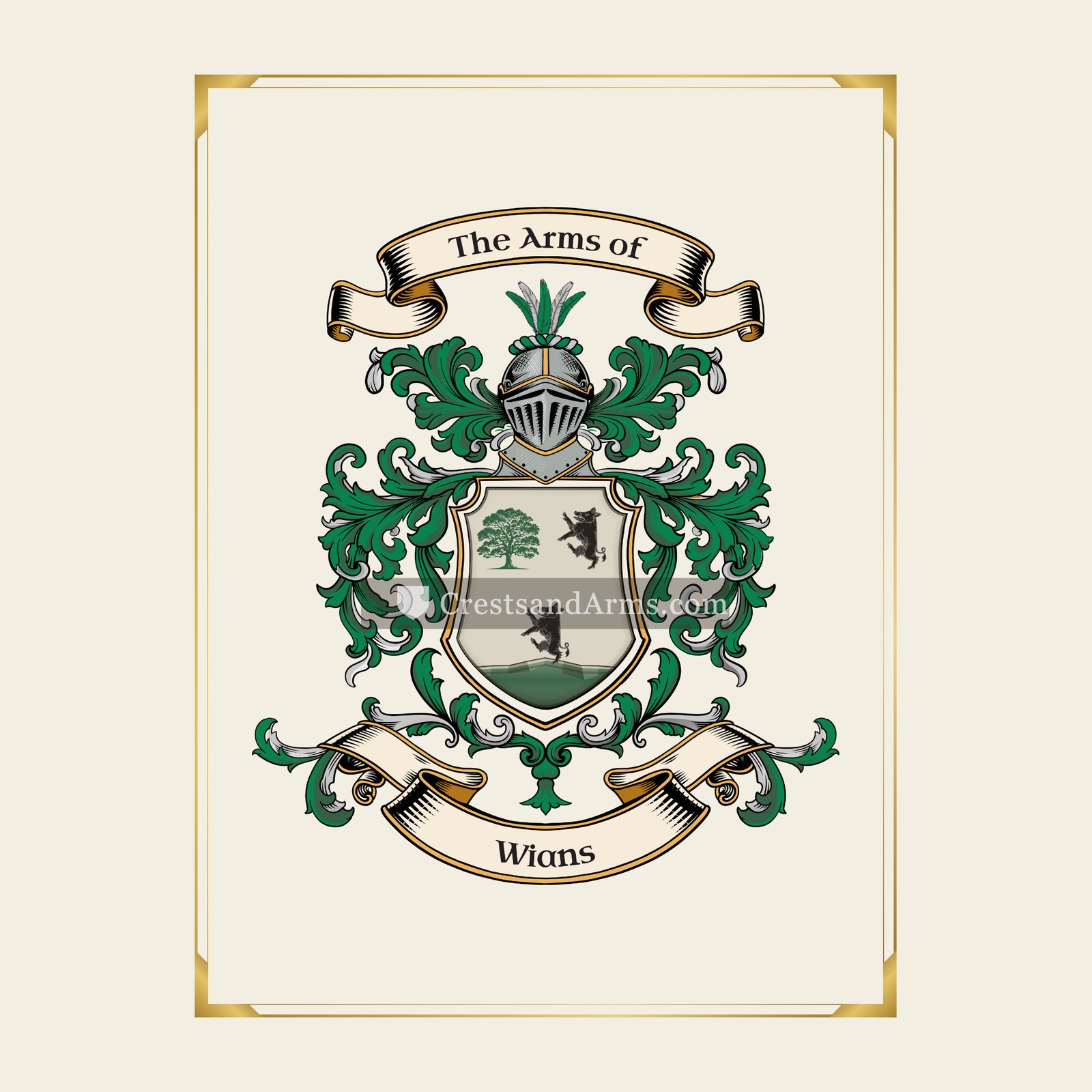 With gold border