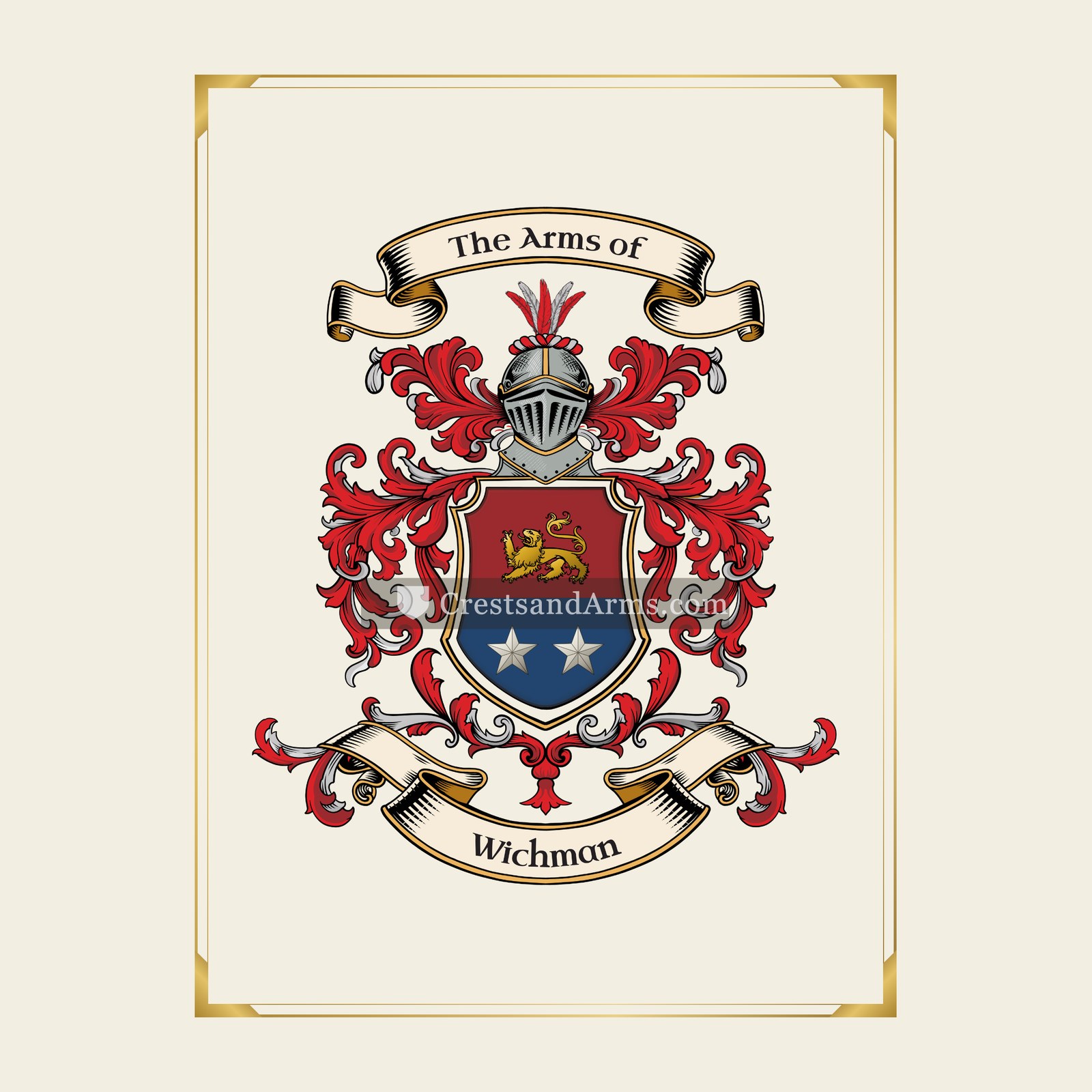 With gold border