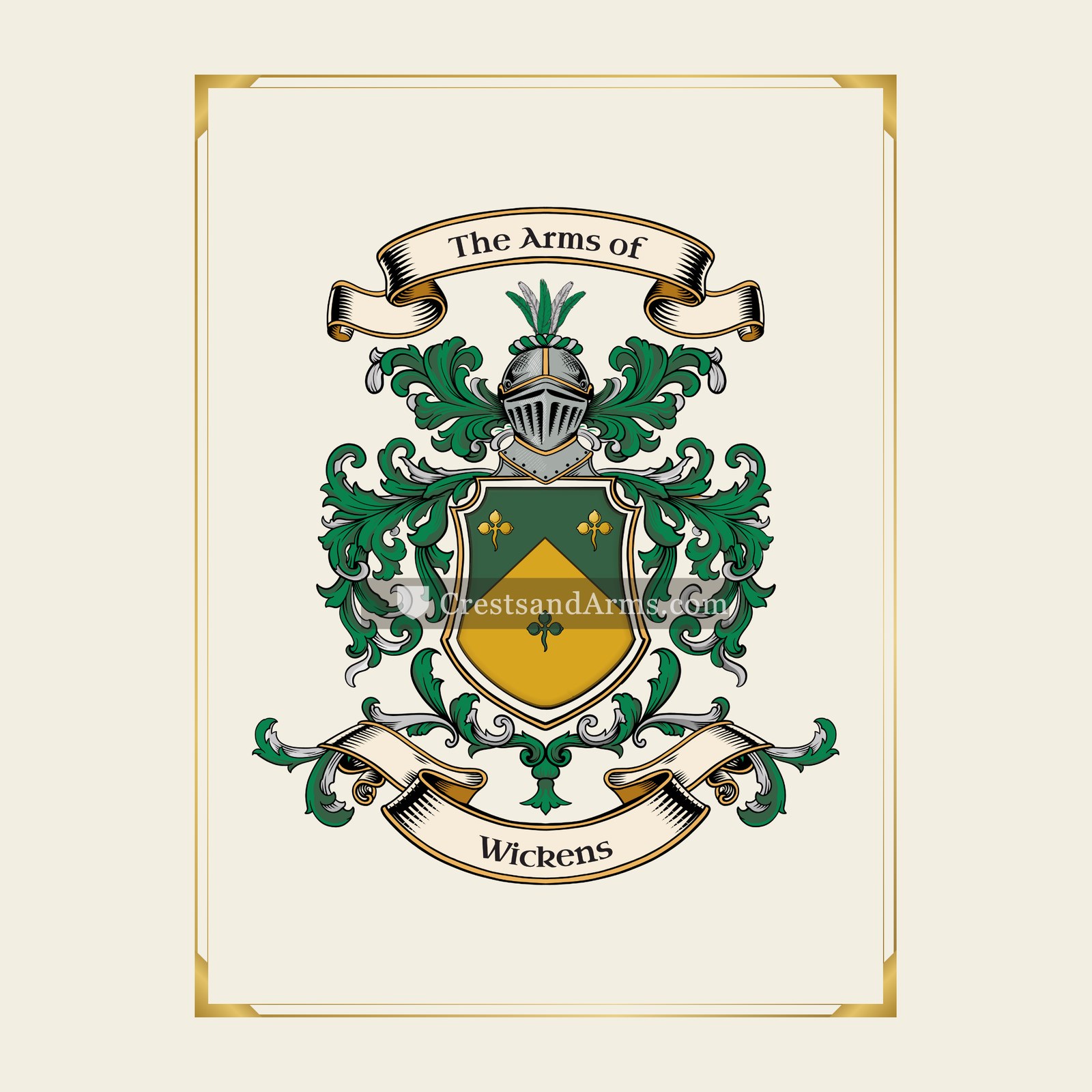 With gold border
