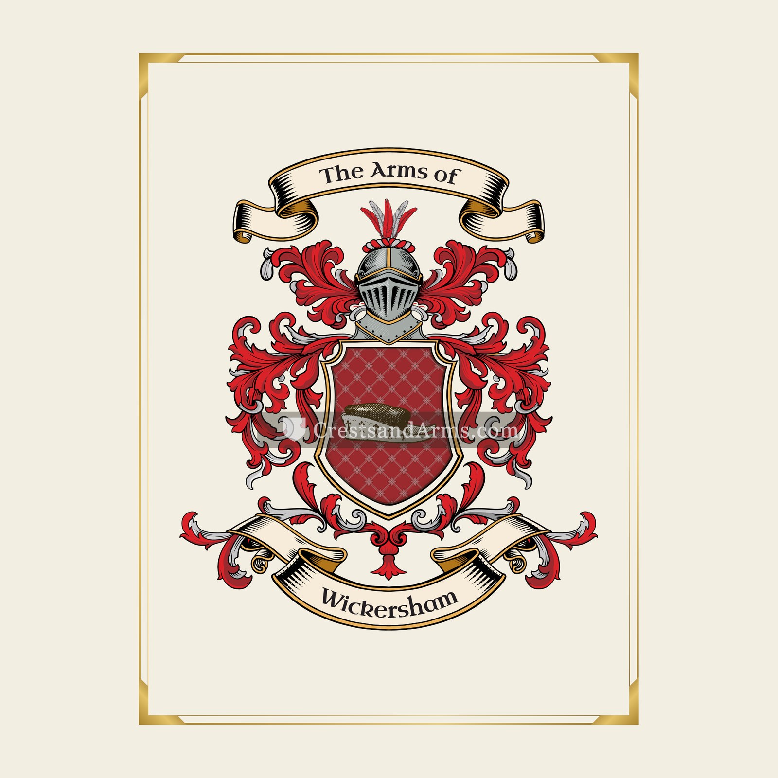 With gold border