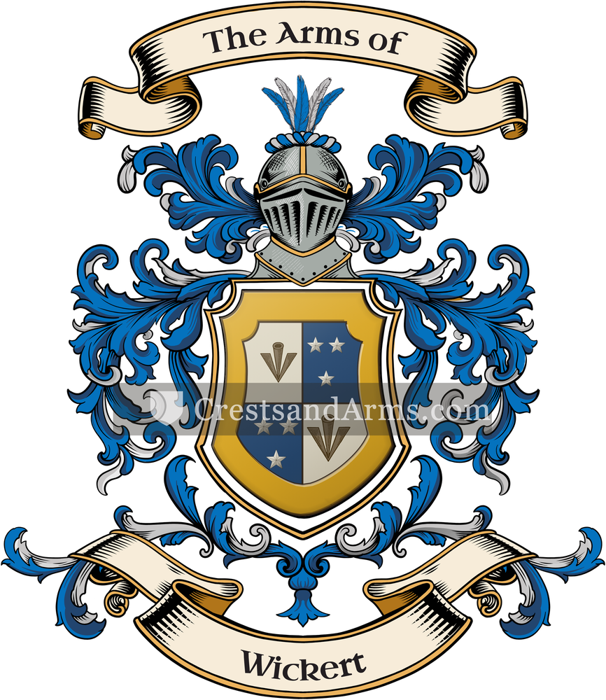 The Wickert coat of arms, drawn from the recorded blazon