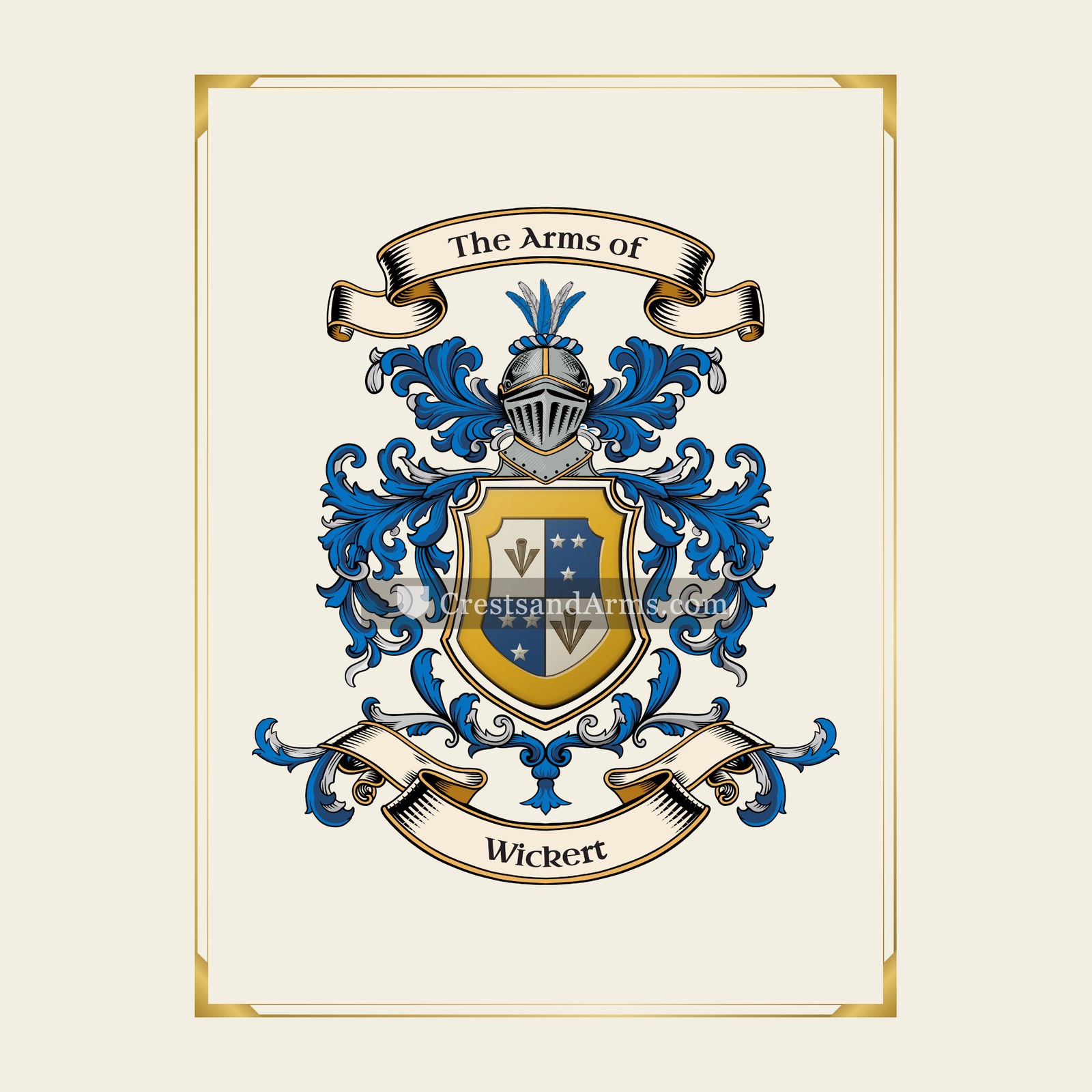 With gold border