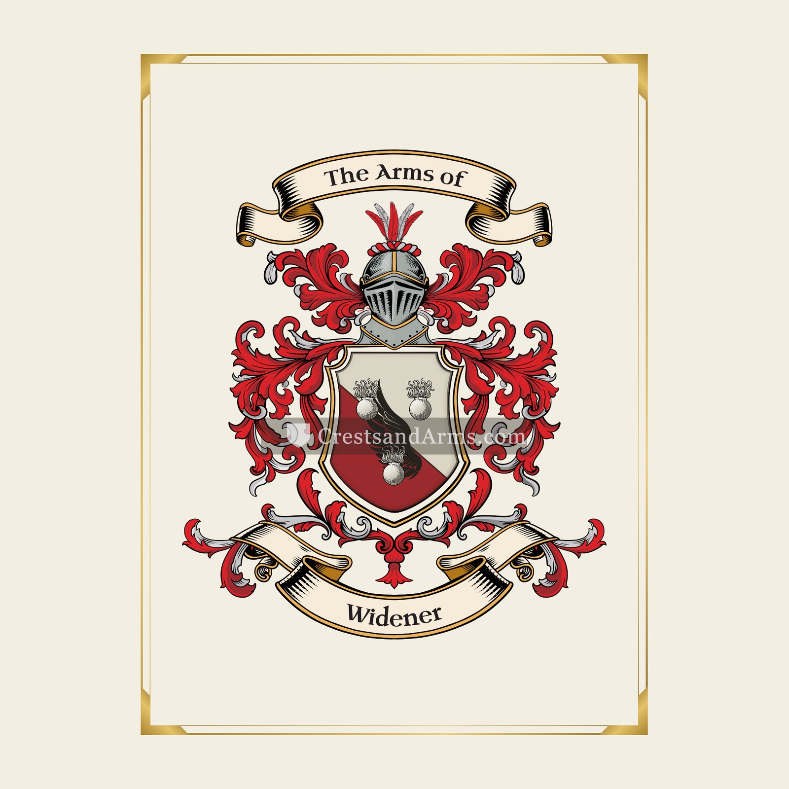 With gold border