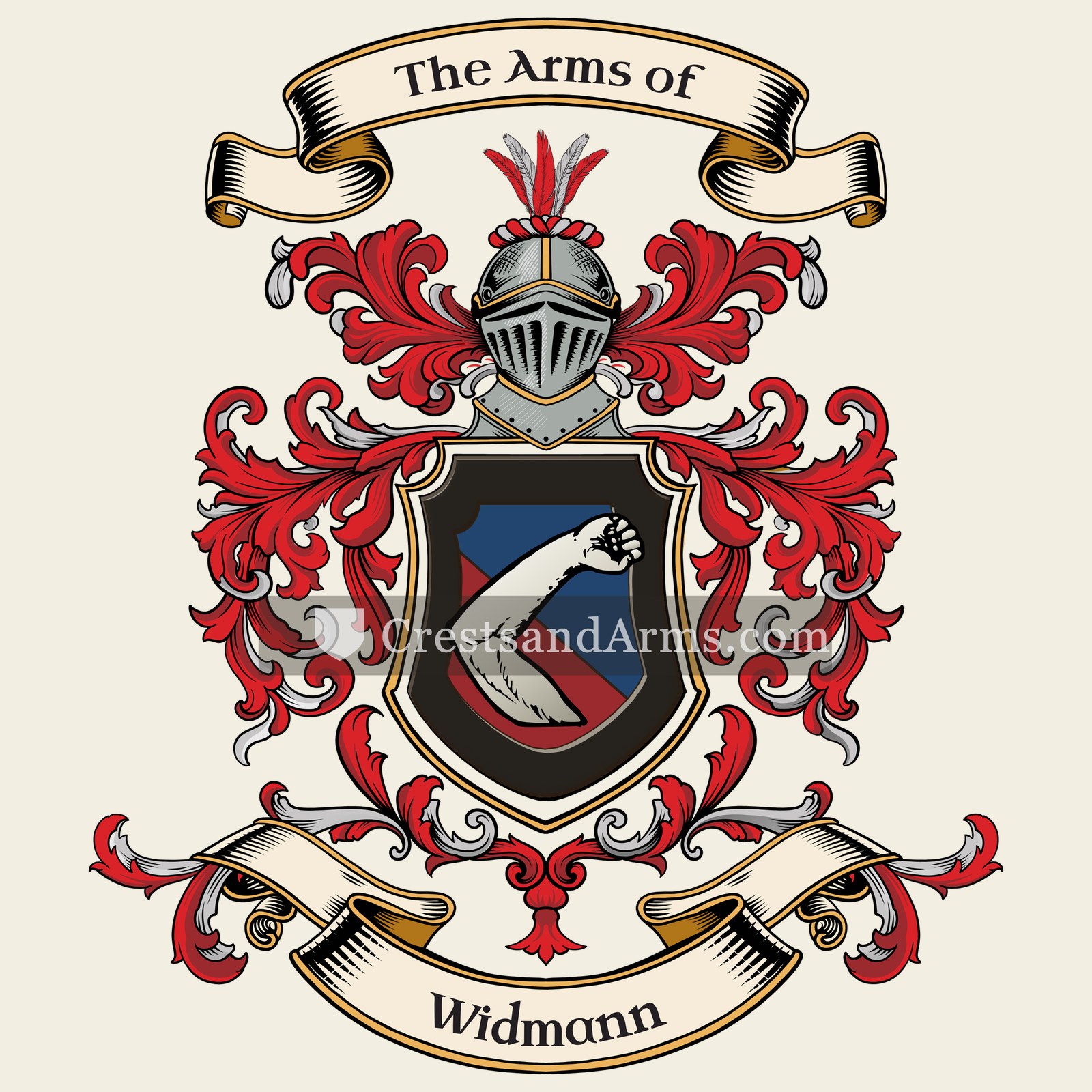 The Widmann coat of arms, drawn from the recorded blazon