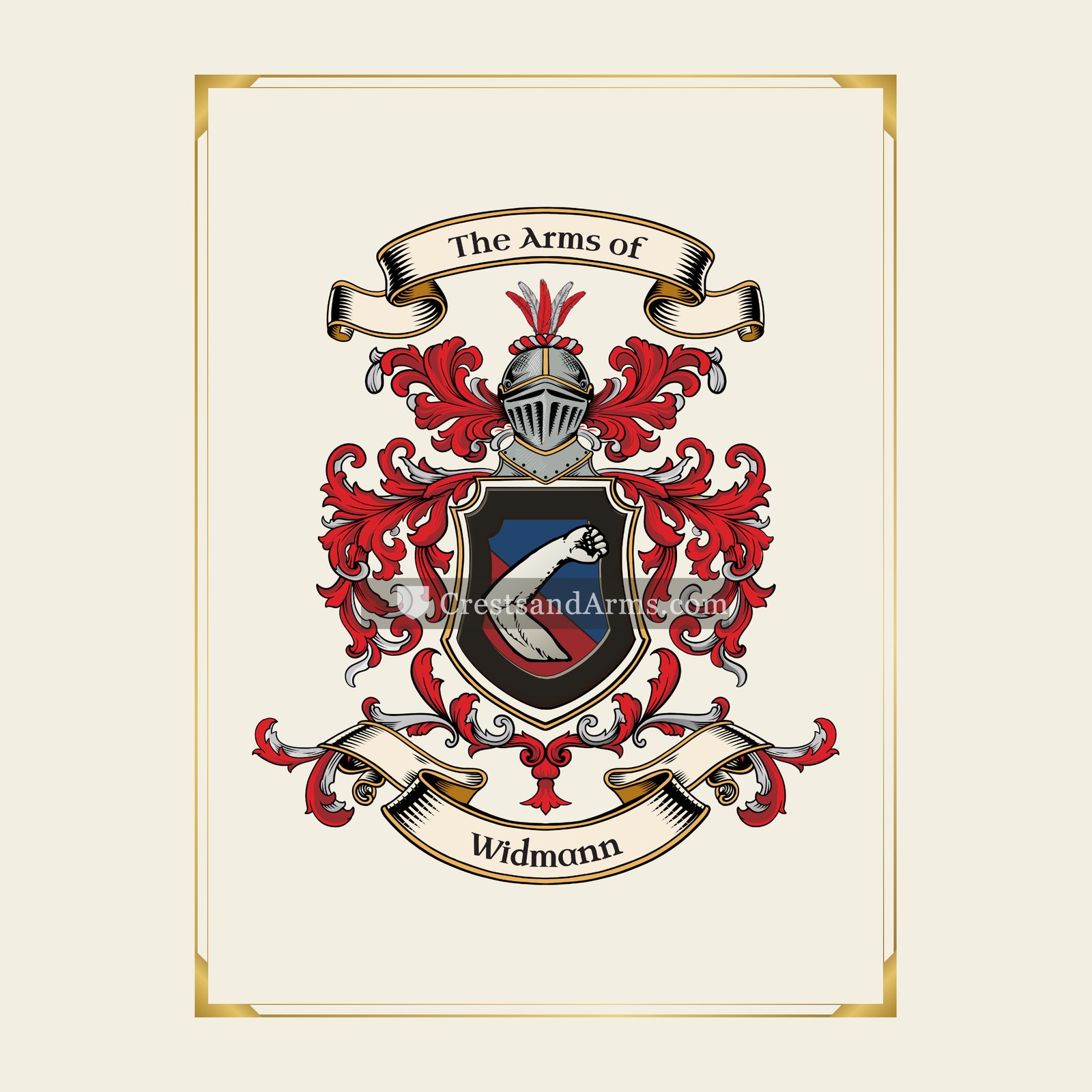 With gold border