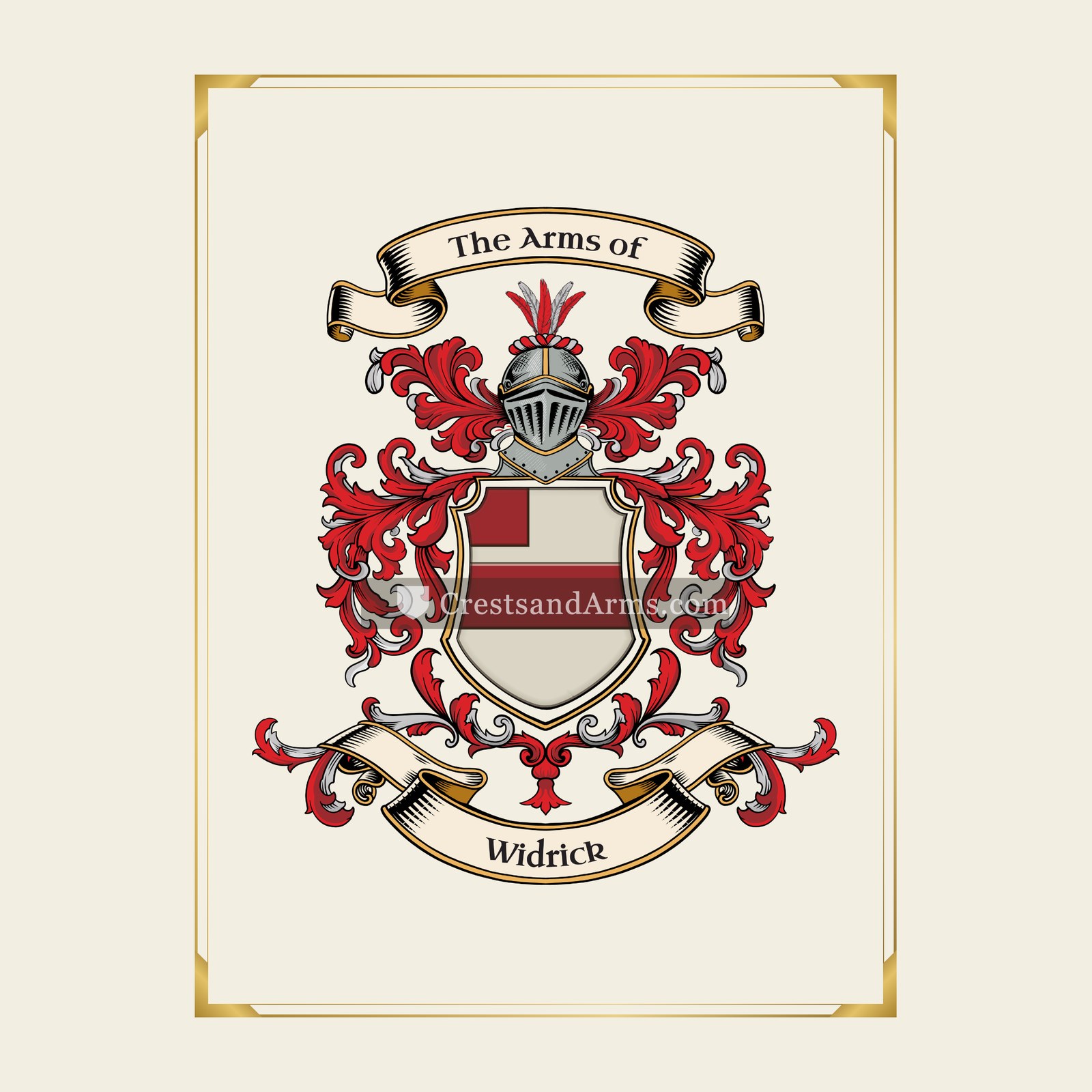 With gold border