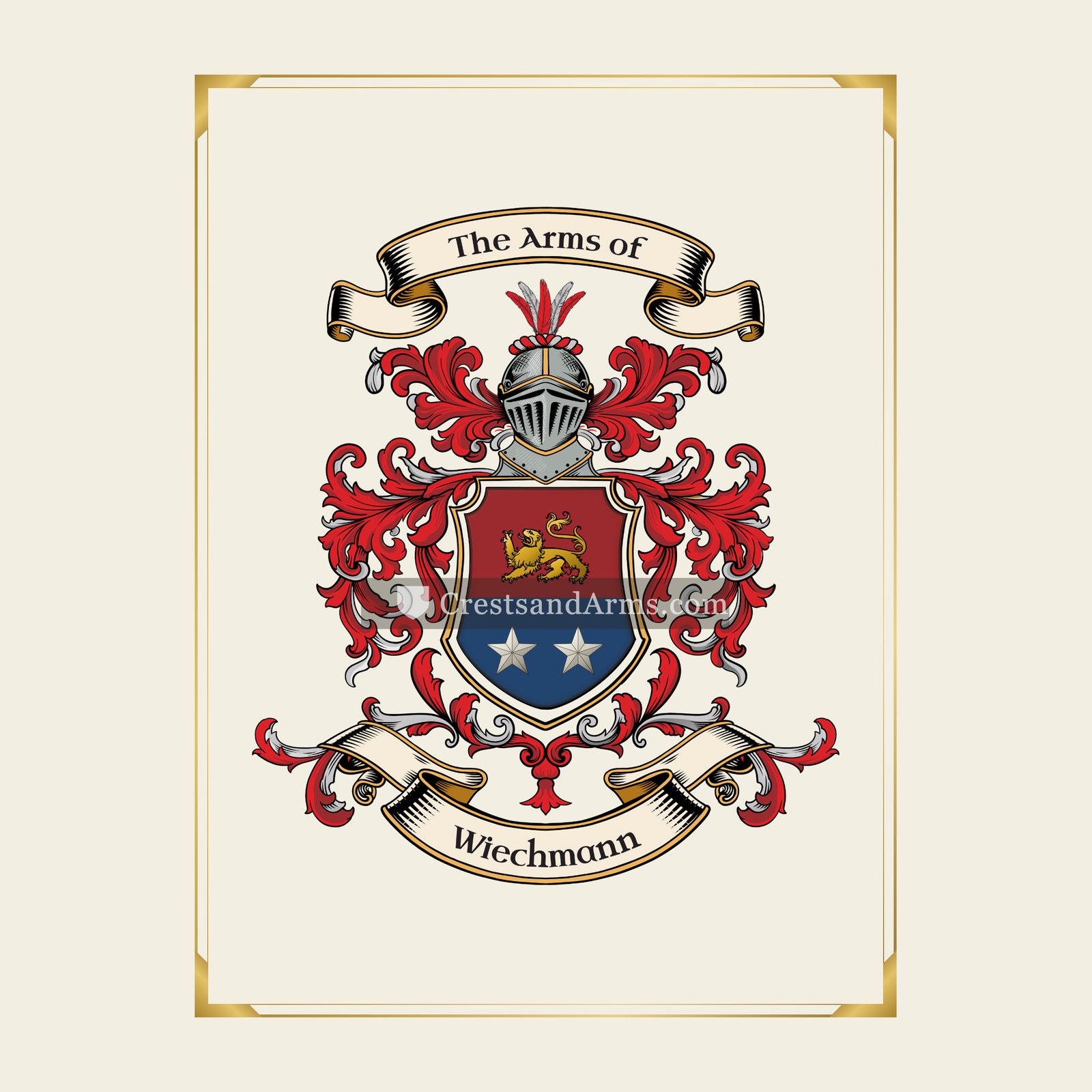 With gold border