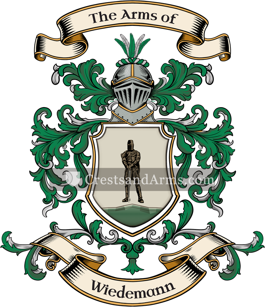 The Wiedemann coat of arms, drawn from the recorded blazon
