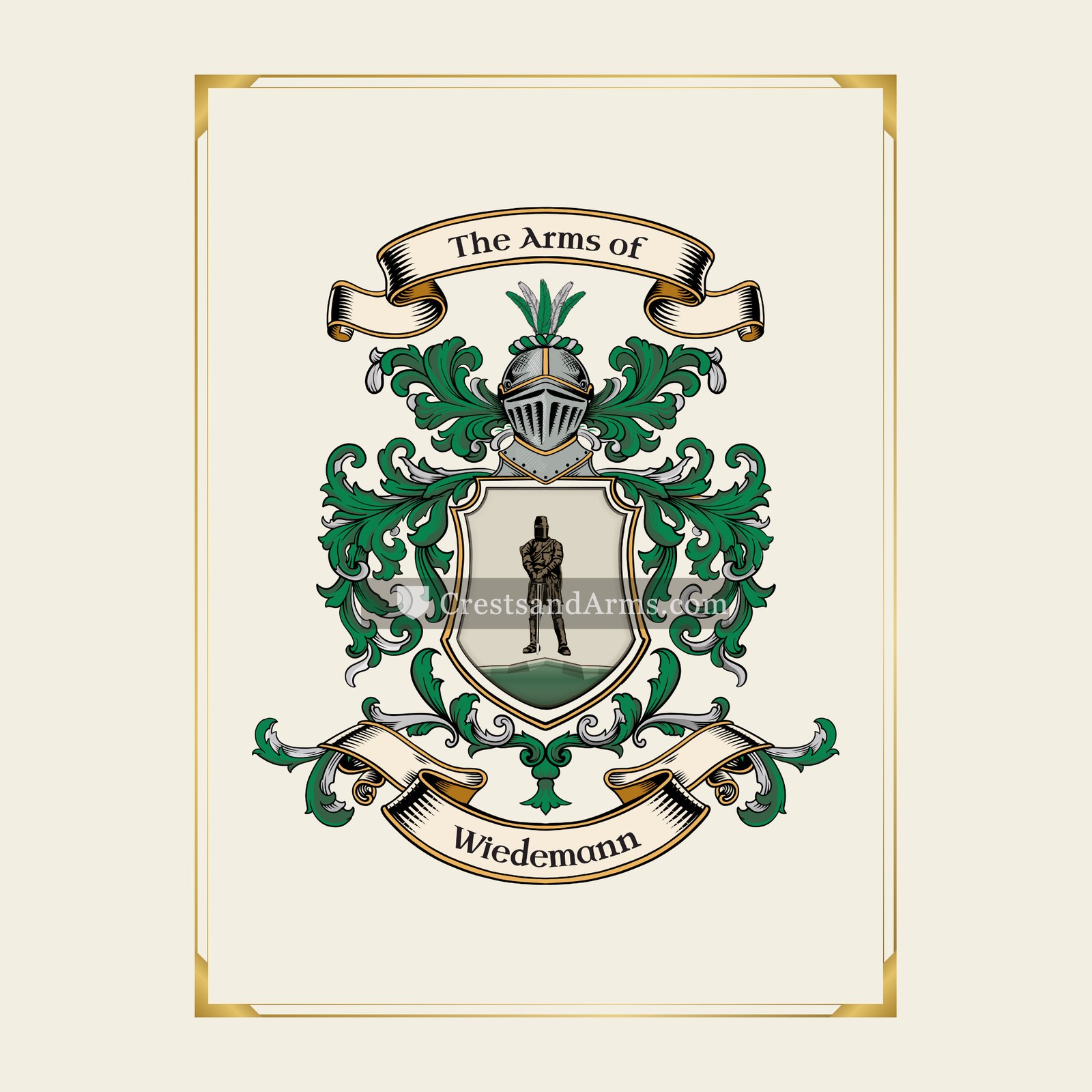 With gold border
