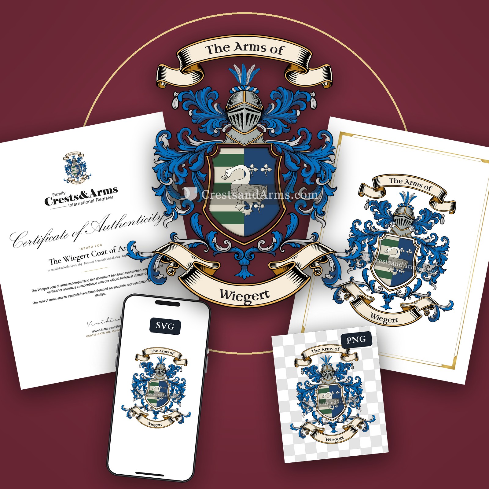 The Wiegert arms on the coat of arms — digital pack