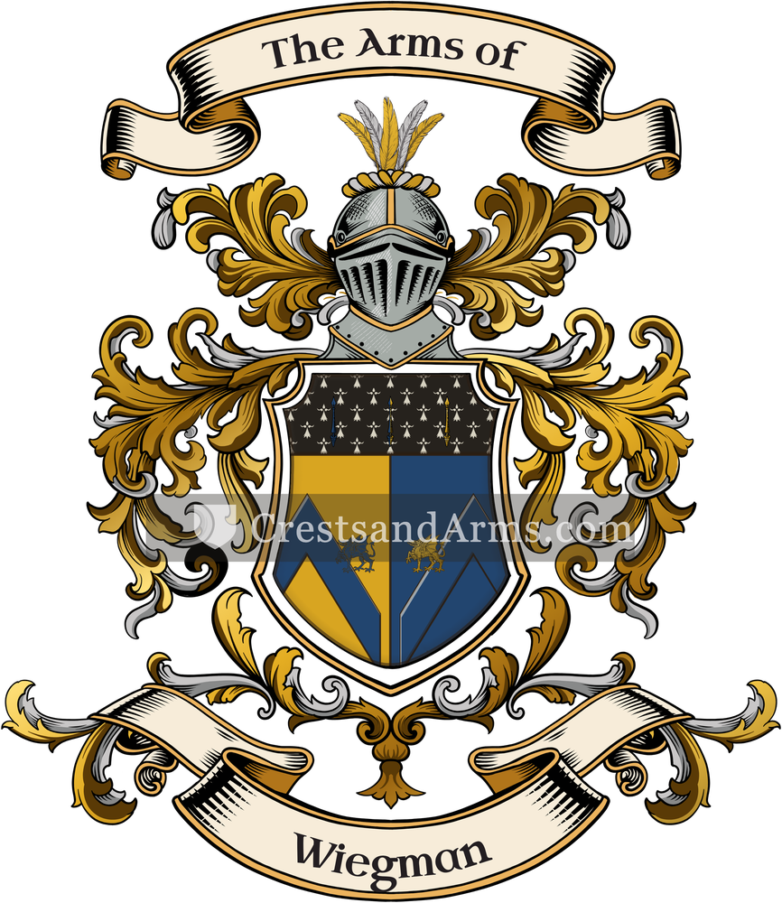 The Wiegman coat of arms, drawn from the recorded blazon