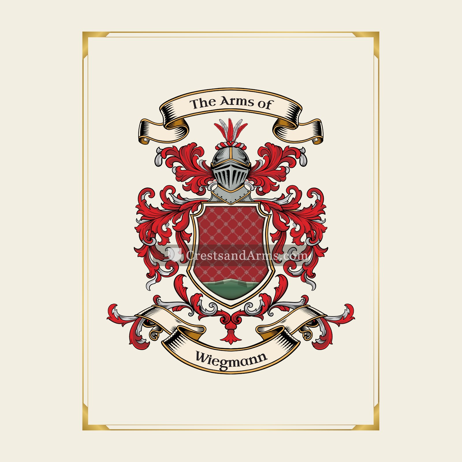 With gold border