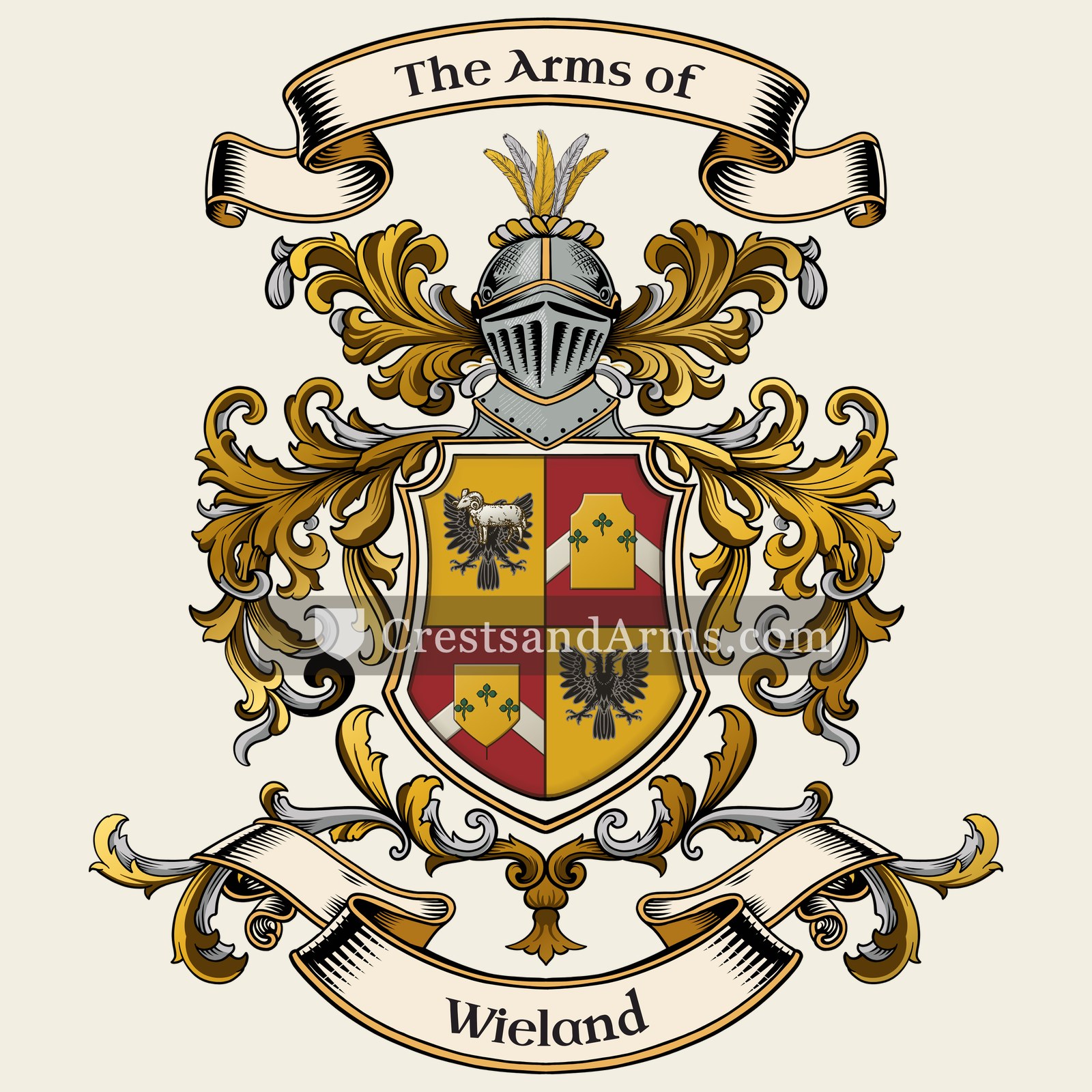 The Wieland coat of arms, drawn from the recorded blazon