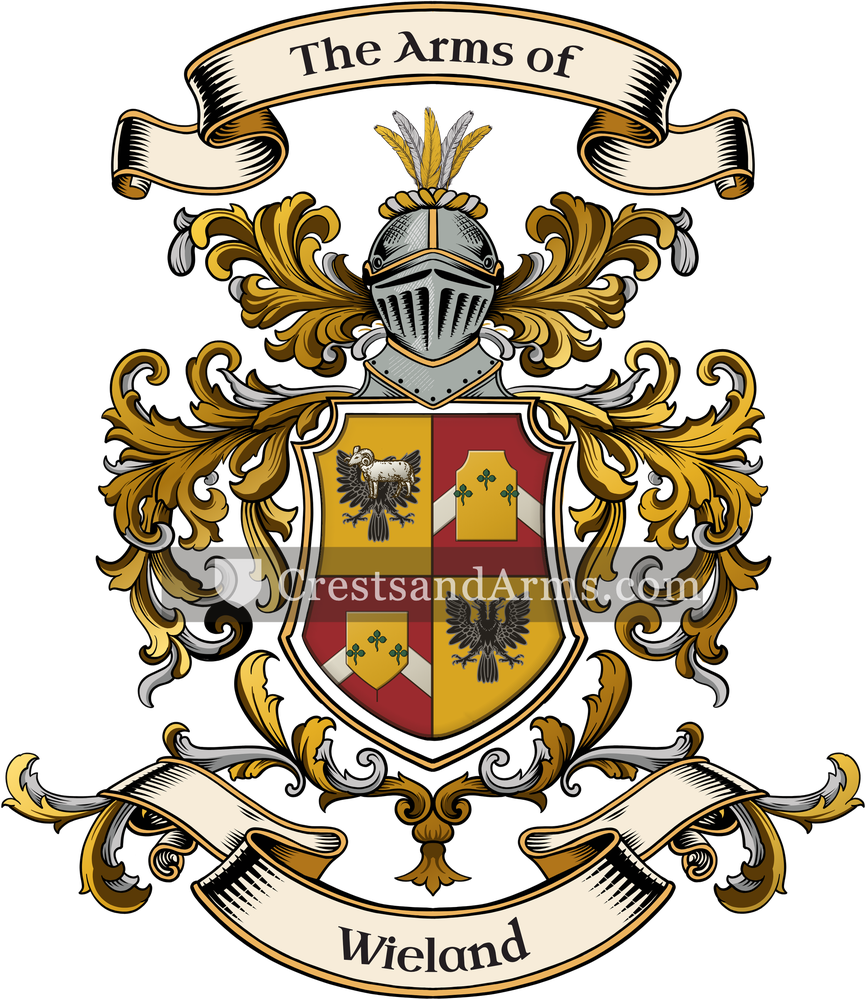 The Wieland coat of arms, drawn from the recorded blazon