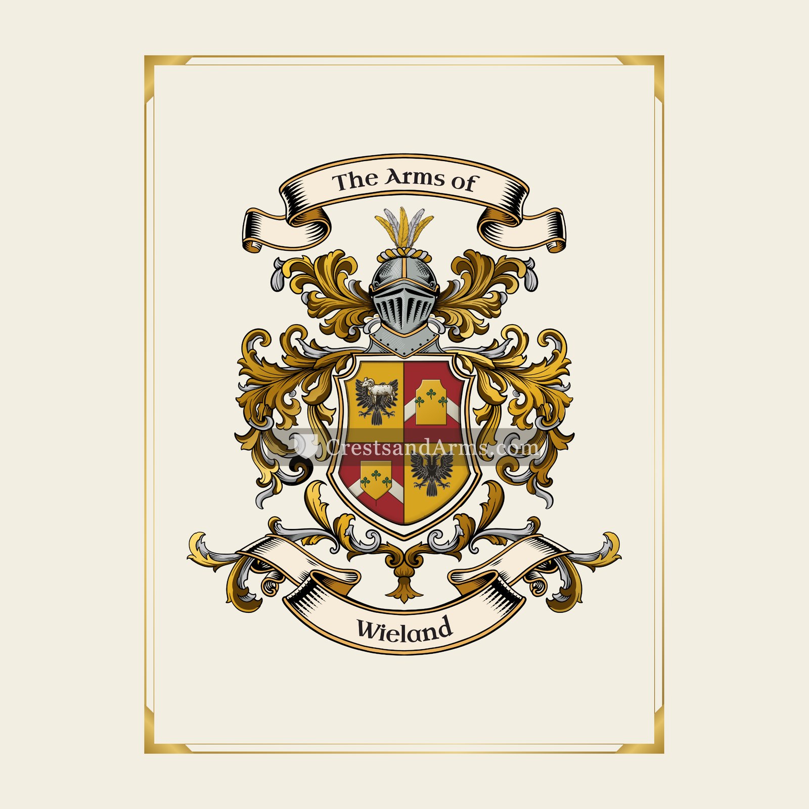 With gold border