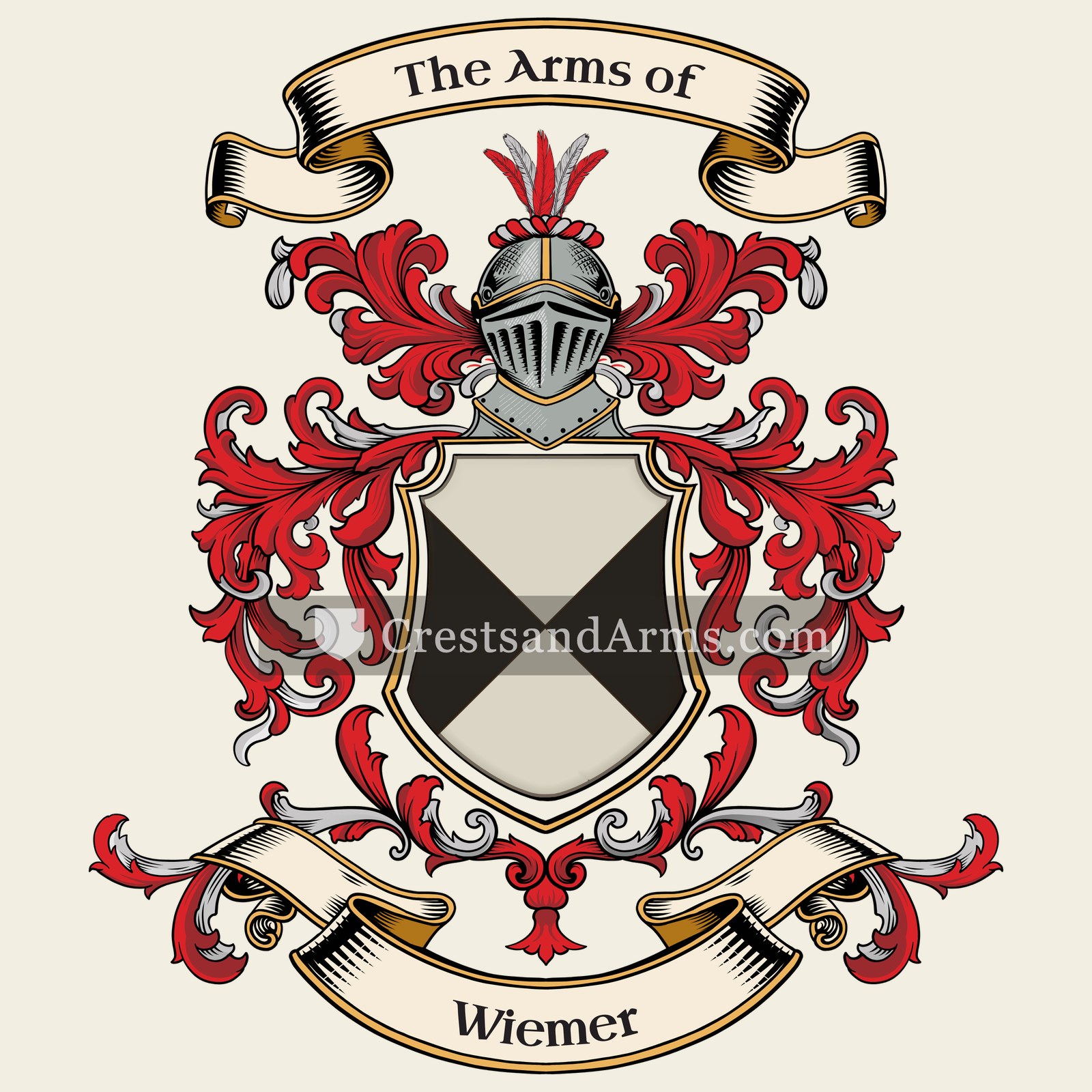 The Wiemer coat of arms, drawn from the recorded blazon
