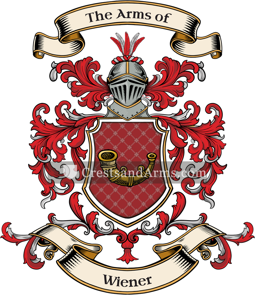 The Wiener coat of arms, drawn from the recorded blazon