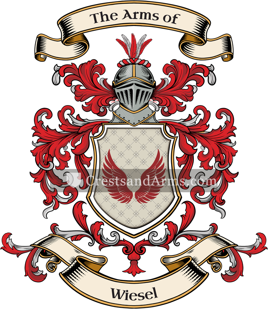 The Wiesel coat of arms, drawn from the recorded blazon