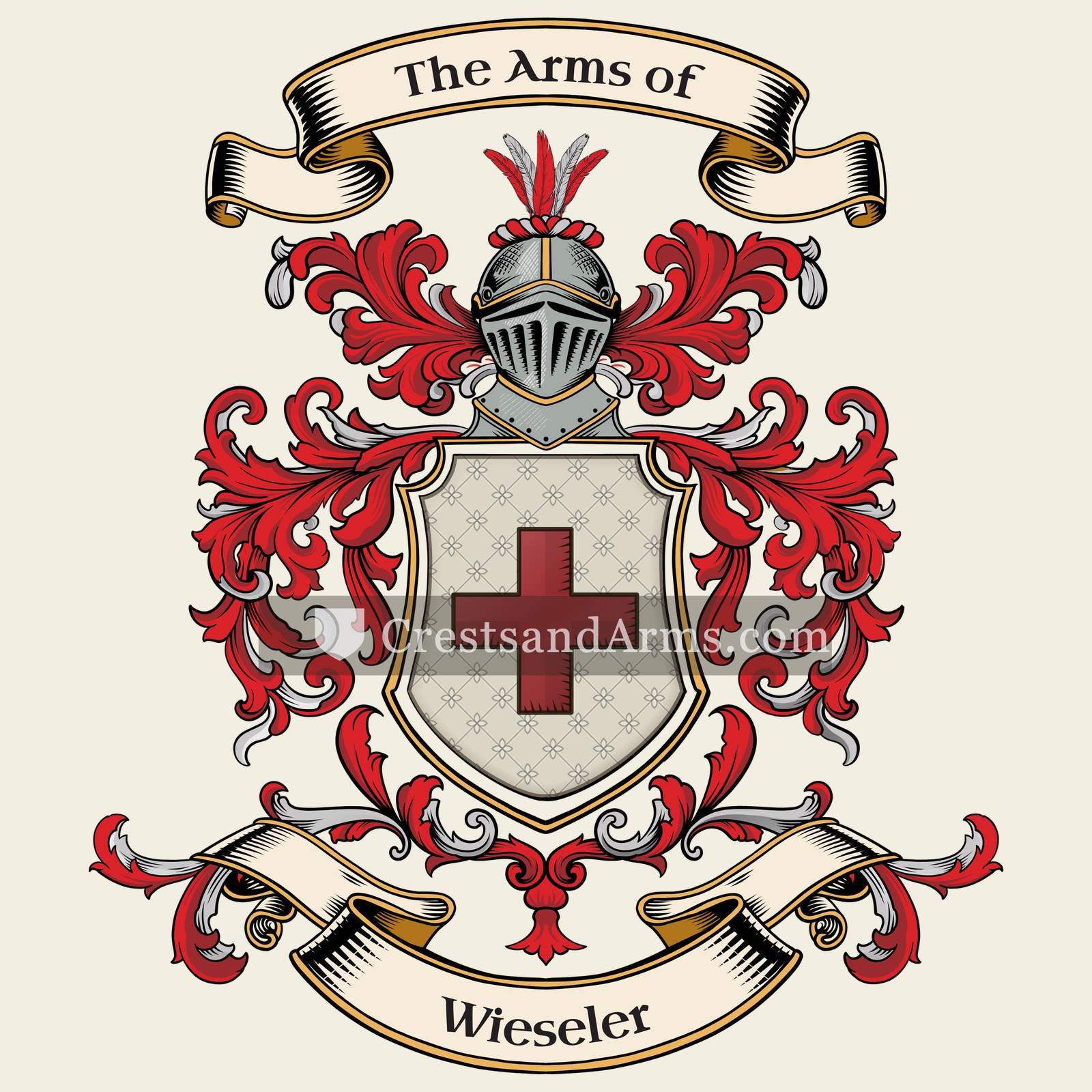 The Wieseler coat of arms, drawn from the recorded blazon