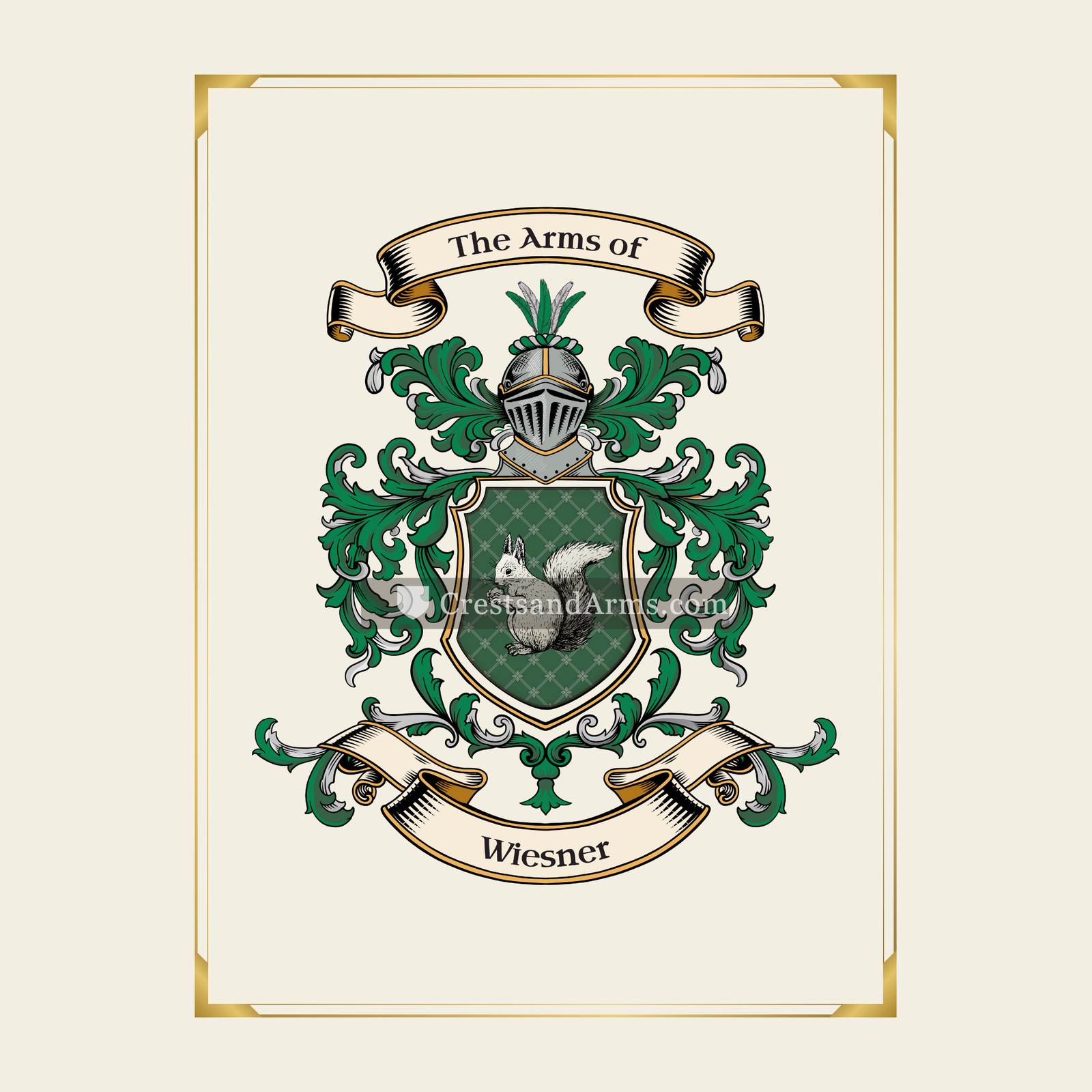 With gold border