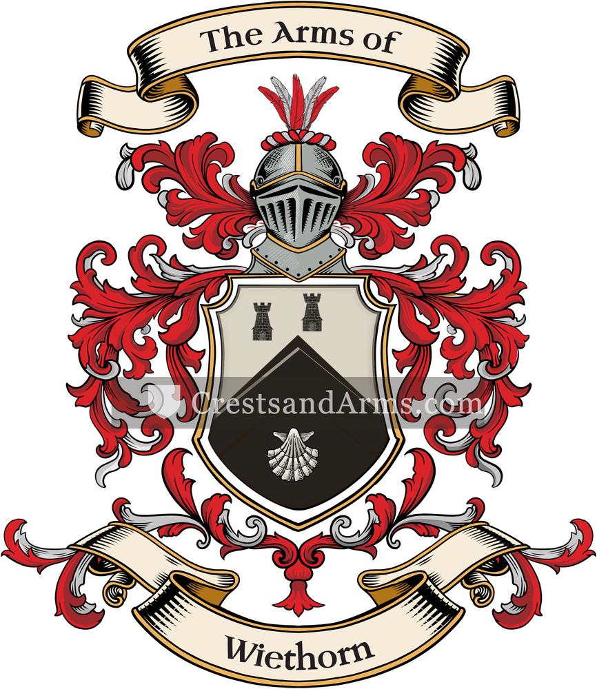 The Wiethorn coat of arms, drawn from the recorded blazon