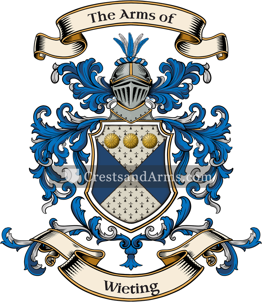 The Wieting coat of arms, drawn from the recorded blazon