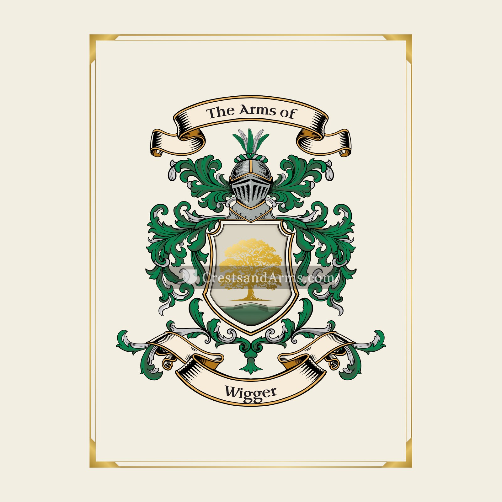 With gold border