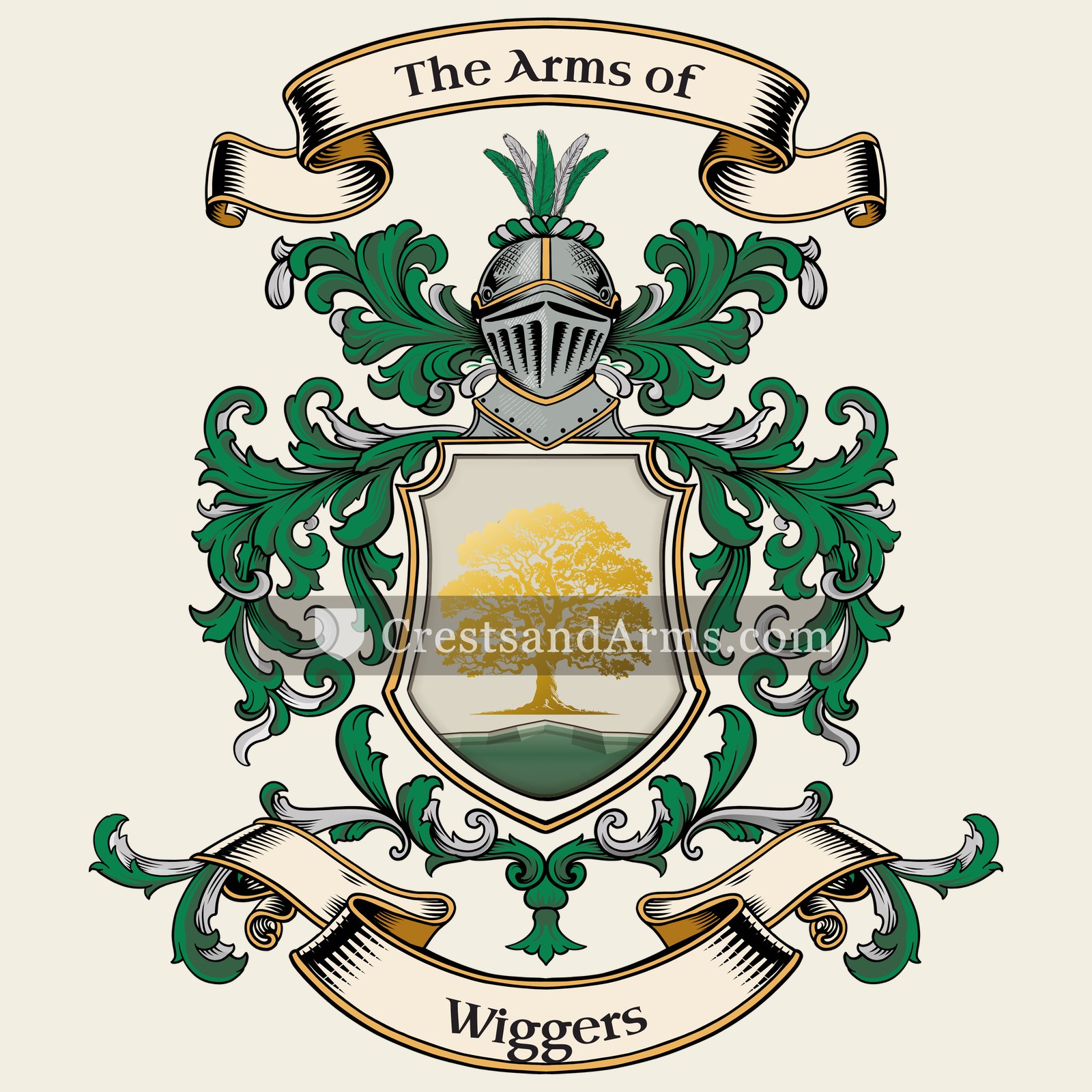 The Wiggers coat of arms, drawn from the recorded blazon