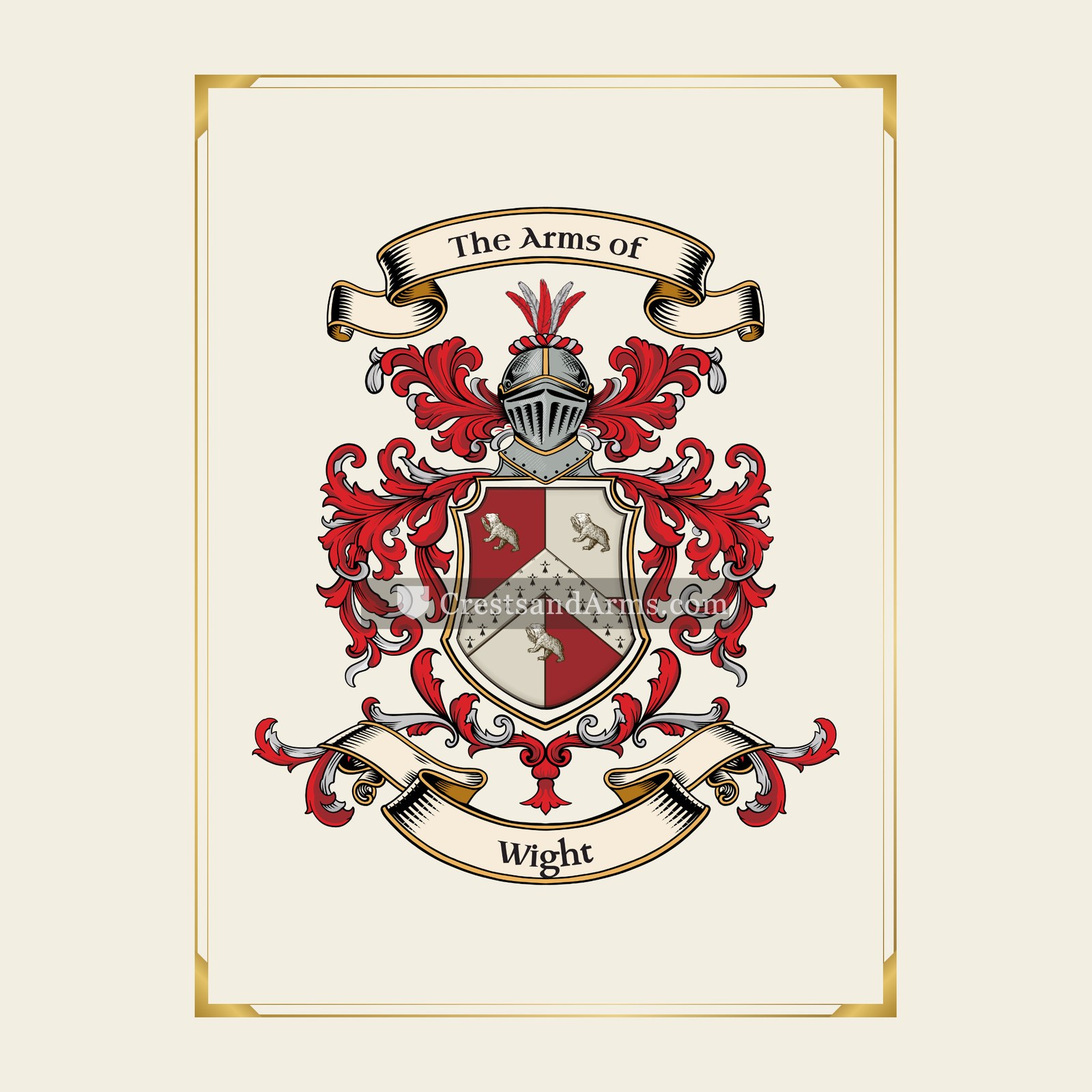 With gold border