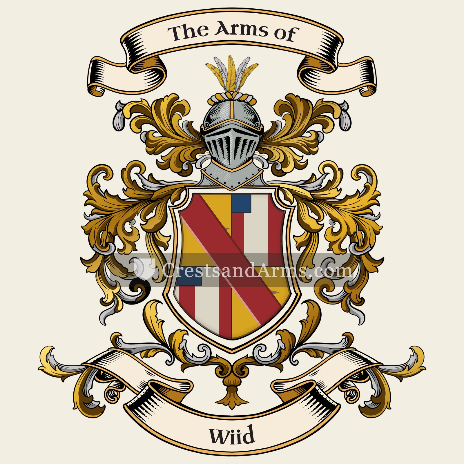 The Wiid coat of arms, drawn from the recorded blazon