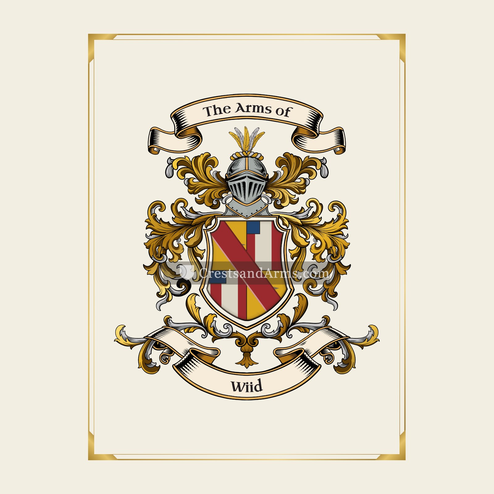 With gold border