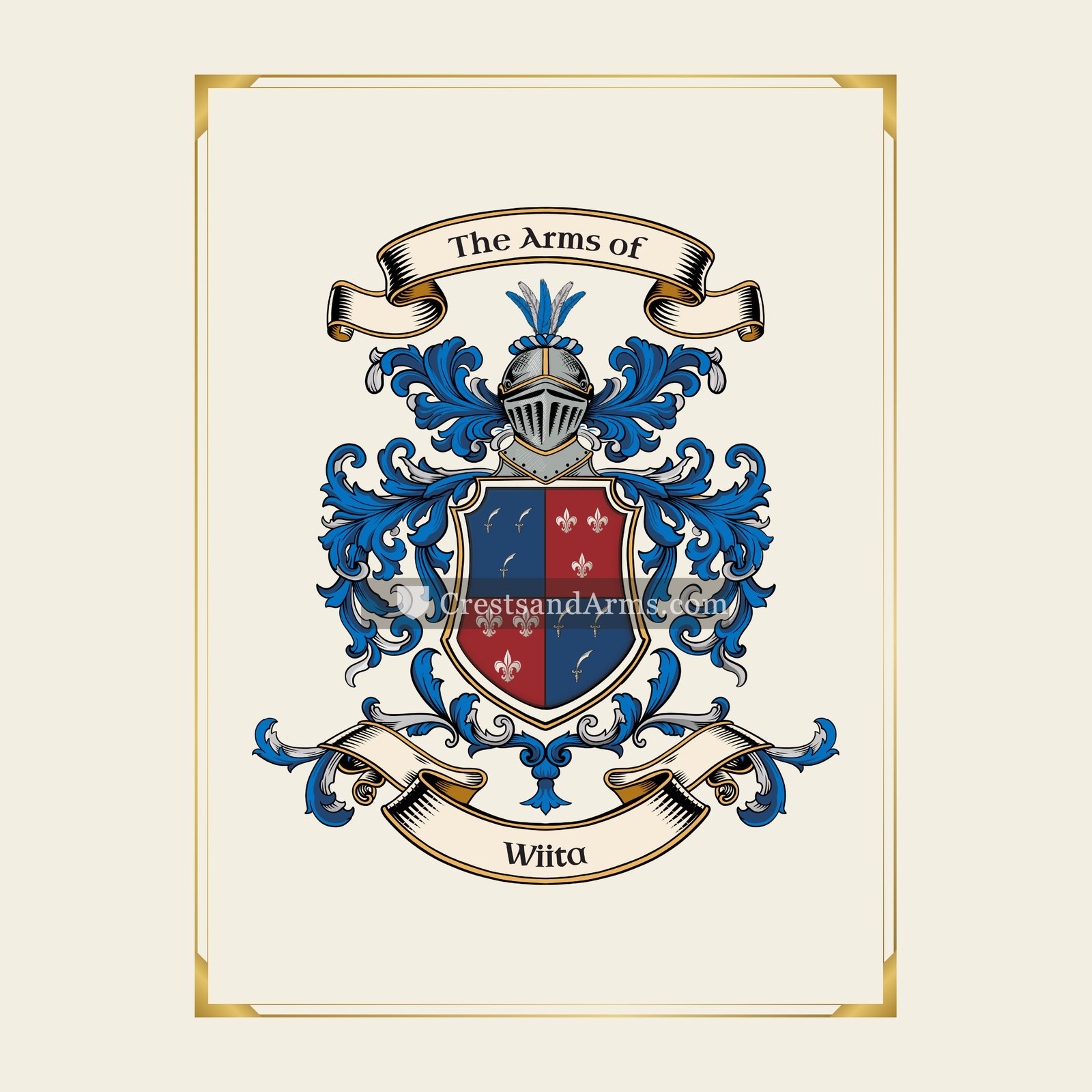 With gold border